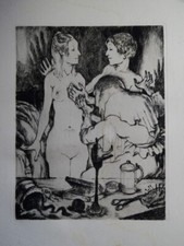 Nikolaas EEKMAN 1889-1973 ORIGINAL ENGRAVING ULENSPIEGEL EROTIC EXPRESSIONISM