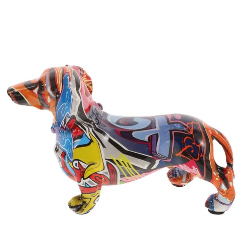 Sculpture teckel colorée - , de
