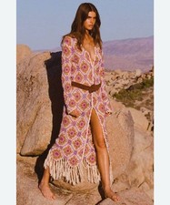 SPELL & THE GYPSY COLLECTIVE Sunchaser Duster Robe Crochet Dress Size S SP16