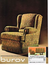 ADVERTISEMENT ADVERTISING 094 1968 BUROV living room WINDSOR seats armchairs