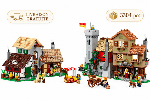 3304 pcs village médiéval - village, -8