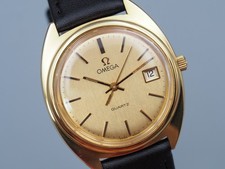 *Near Mint* OMEGA Seamaster Cal.1370 Quartz Gold Dial Mens Vintage Watch Japan