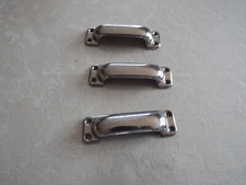 3 Antique Chrome Metal Handles