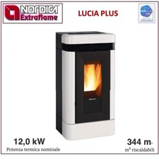 Extraflame Lucia Plus Poêle Pellet 12KW Âtre Fonte Blanc 1283251