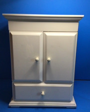 Pottery Barn PB Teen Kids Chloe Jewelry Box Armoire white coral w/ mirror