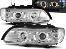 Paire de phares avant BMW X5 E53 99-03 angel eyes chrome