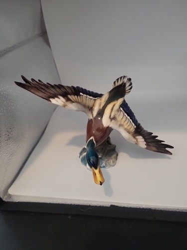 Porcelain flying mallard duck - flying,