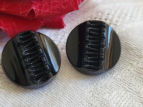 Duo boutons anciens verre - duo,