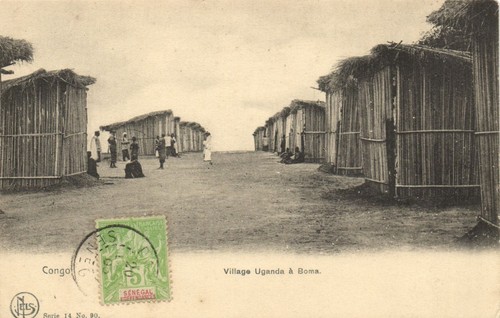 Belgian congo boma village - congo,