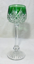 BACCARAT COLBERT WINE GLASS RHINE ROEMER CRYSTAL LINED WITH COLORED GREEN COLOR