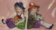 Germany Porcelain Book Greenhouses Decor Kids Girl Boy and Girl Polychrome