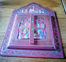 PETIT MIROIR MURAL ARTISANAL MAROCAIN MIROIR FENETRE AVEC VOLETS
