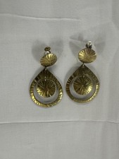 Vintage Pericles Haiti Brass clip on Earrings