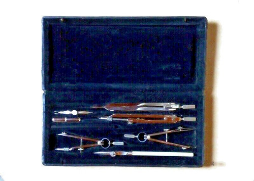 Ancien coffret compas - ancien,