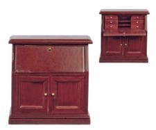 Bureau Secrétaire En Acajou Pour Poupées Miniature Bureau D'Étude Mobilier