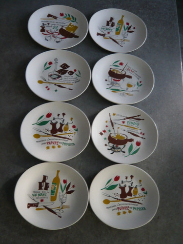 Assiettes fondue fromages - assiettes,