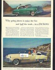 DESOTO 1953 COUPE & CONVERTIBLE WHY GOING PLACES IS TWICE THE FUN 1/2 WORK AD