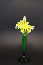 Vase corolle Murano vert jaune