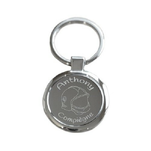 Superb steel keychain round - steel,