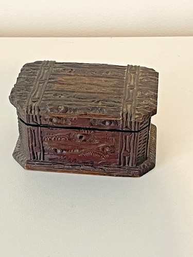 Coffret bois sculpté forêt - coffret,