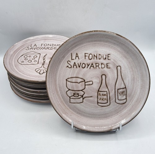 Huit assiettes fondue - assiettes, à