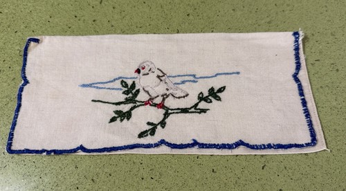 Porte serviette vintage brodé - porte,