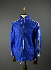 Men Vintage Adidas Ventex Blue White Stripe Nylon Track Jacket Size M 