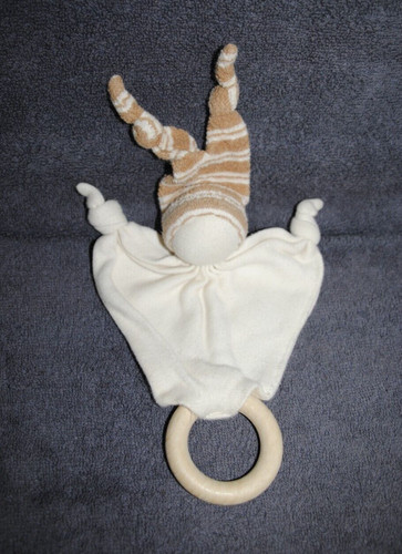 Doudou plat lutin - plat, beige