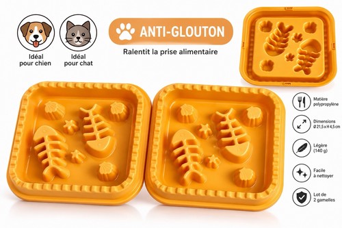 Lot gamelles anti glouton - 2,