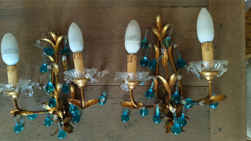 Paire appliques pampilles - d'appliques, à