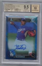 2016 BOWMAN CHROME YADIER ALVAREZ BLUE REFRACTOR AUTO AUTOGRAPH /150 BGS 9.5 wow