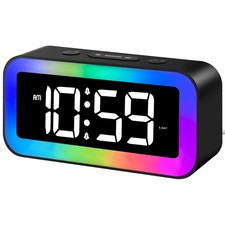 Réveil Numérique Reveil Enfant Lumineux avec Veilleuse 7 Couleurs LED Horloge...
