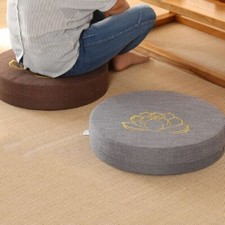 Coussin de Yoga Rigide et Lavable Coussin de Méditation Japonais Rond 40x6cm