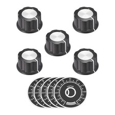 Potentiomètre Bouton Rotatif 6mm Insert Jambe 40mm 0-100 Double Face Plaque 5Pcs