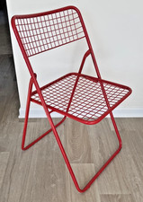 RETRO Ikea style metal wire folding chair CANDY APPLE RED - TIMELESS - TRENDY