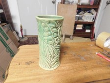 WELLER POTTERY MARVO GREEN 8.5" VASE....SIGNED & MINT!