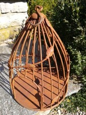 Cage à oiseaux en rouille noble lampe à fleurs lampe suspendue panier à plant...