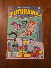 Futurama #3 Signed & Sketched w/COA by Bill Morrison 2001 Bongo Comics Newsstand