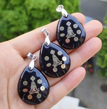 3pcs Obsidian Gems Orgonite Pendants Chakra Reiki Healing Talisman Amulet 