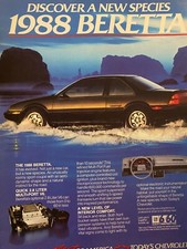 Chevrolet, 1988 Beretta, Full Page Vintage Print Ad