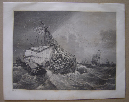 Belle gravure marine bateaux - marine,