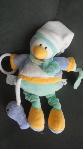 Doudou peluche pingouin blanc
