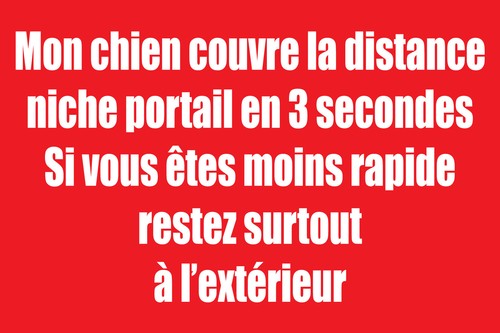 Panneau mon chien couvre - , la