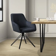 Fauteuil de salon anthracite chaise pivotante ergonomique salle à manger cuisine