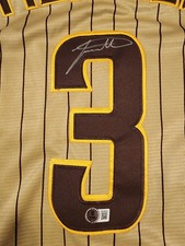 Jackson Merrill Autographed Padres Tan Alternative Jersey Beckett Witnessed COA