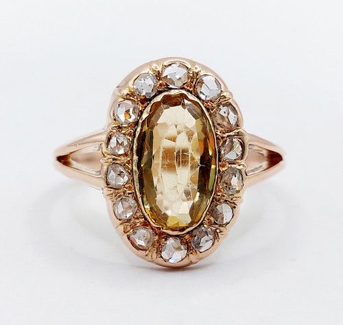 Bague antique rose - rose, 18k