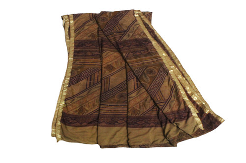 Robe marron sari - en, soie