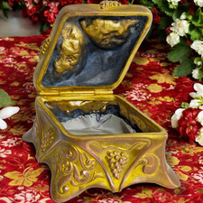 Boîte à bijoux cercueil B & W Brainard & Wilson n° 111 plaqué or art nouveau XXe