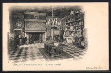 Old postcard Chenonceaux, La Salle à Manger du Château 
