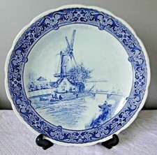 Grande Assiette Décorative Delfts royal Sphinx Maastricht  bleu fond blanc N52